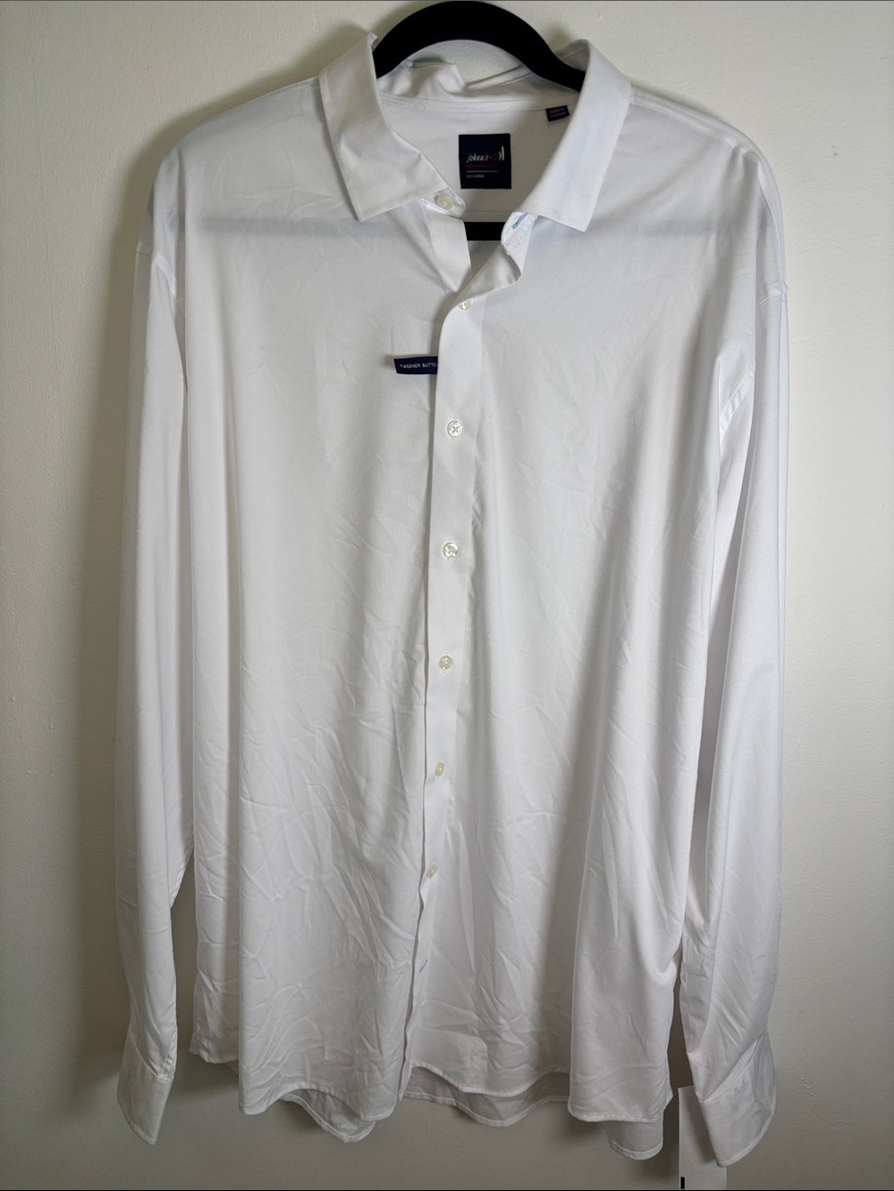 Johnnie-O Everyday Performance Button Down Shirt – Travis Solid – White – XXL